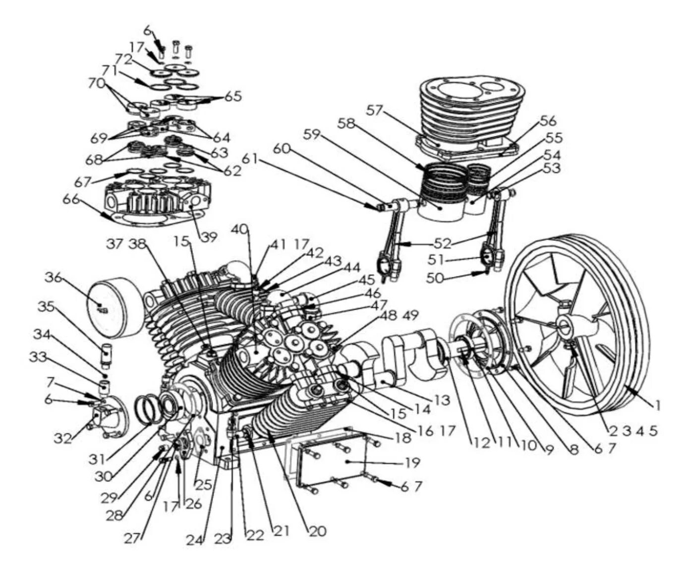 100 деталировка. Ремкомплект компрессора remeza сб4/ф-500 lt 100. Teco 27 деталировка. 2. Деталировка — компрессор denzel 58063 dk1500/24.