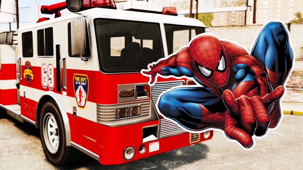 Машинка человек паук. Тачка человека паука. Человек паук на пожарной машине. Включи машинка паук