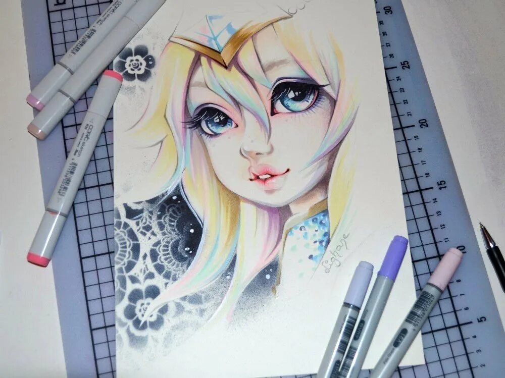 Нарисовать девушку маркерами. Скетч маркеры copic. арты маркерами. красивые арты фломастерами. красивые рисунки маркерами.
