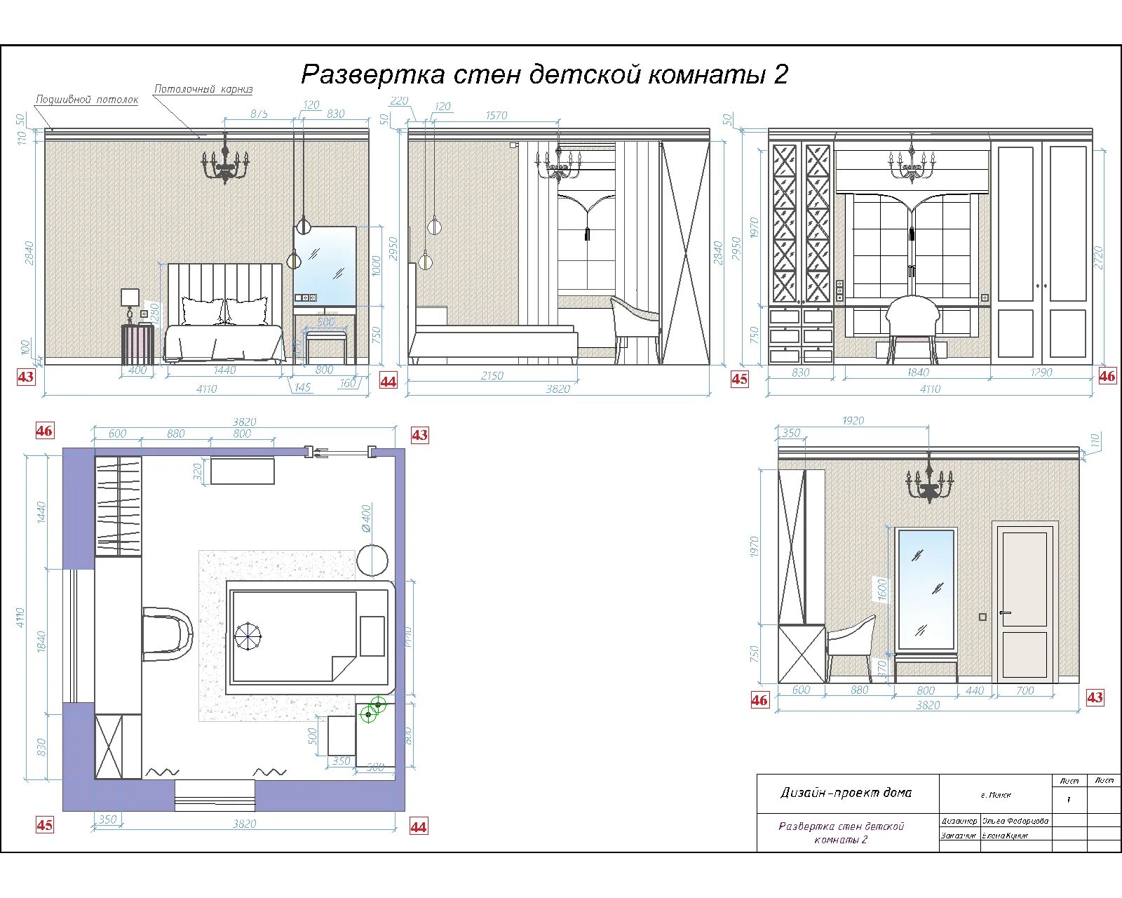 Развертки стен интерьер Развертка комнаты фото