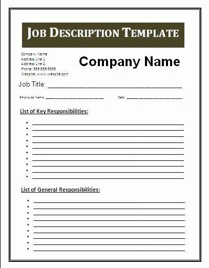 Job description. Job description Template. Образец job description. Job description картинки. Form description