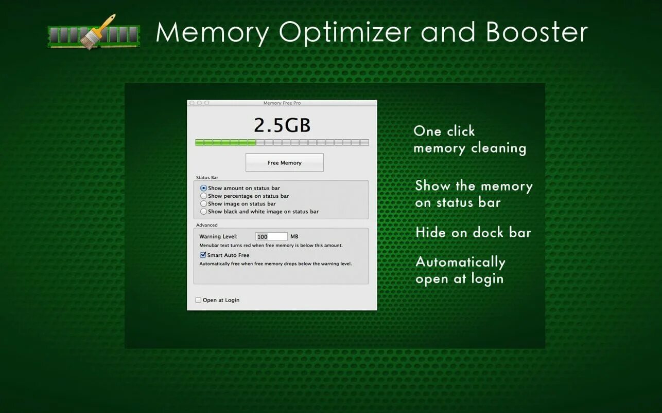 Memory optimizer. Memory free list.