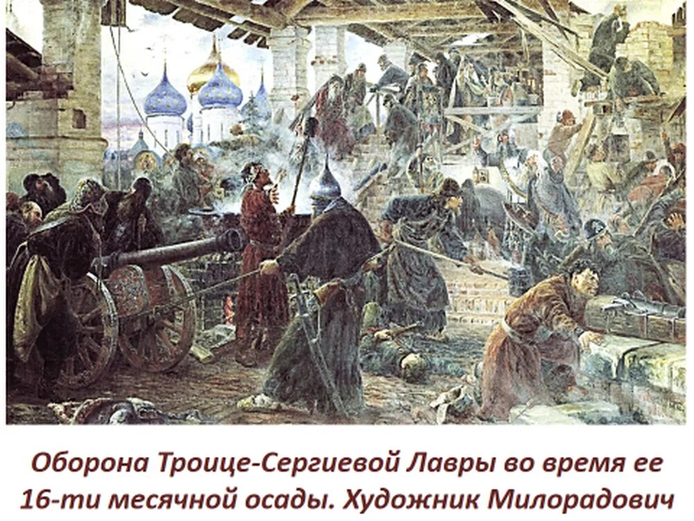 Создание об осаде троице сергиева монастыря век. Осада троицкой лавры поляками 1608-1610. осада троице-сергиева монастыря 1608 1610 гг город.
