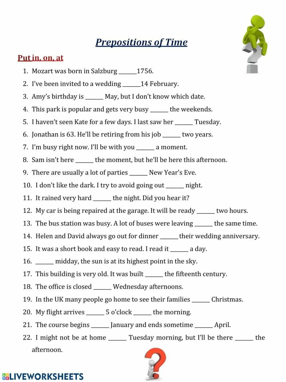 Use prepositions where necessary richard. Prepositions of time задания. preposition of time in on at в английском языке упражнения. at on in в английском упражнения. prepositions in on at worksheets.