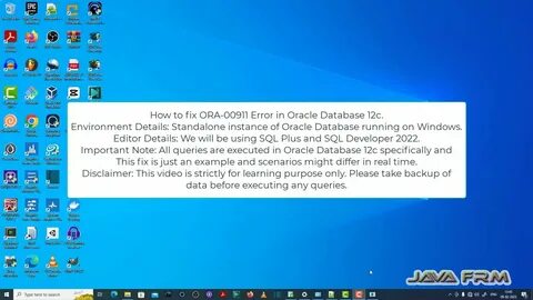 Error ora
