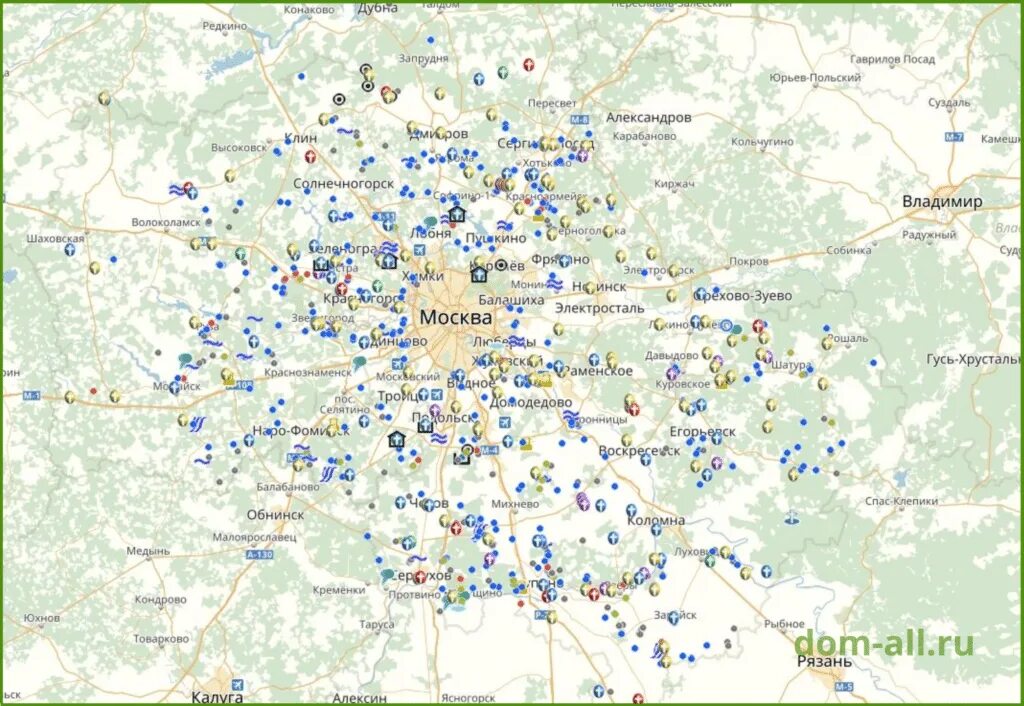 Карта бомбоубежищ московской области