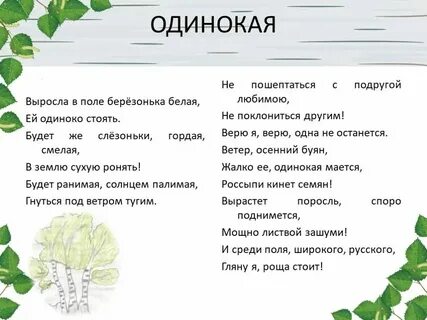 Матушка земля слова песни караоке белая березонька