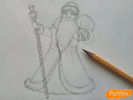 Как рисовать деда мороза видео
