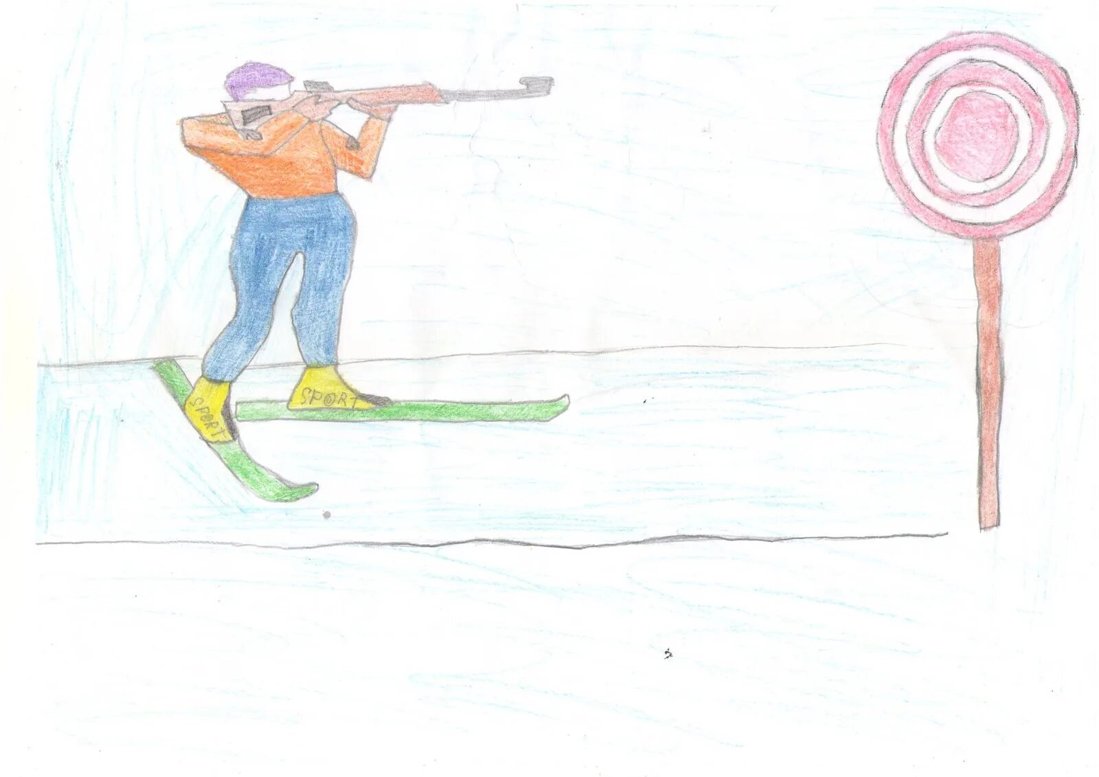 Зимний спорт рисование. Рисунок на тему спорт. Зимний спорт рисунок. Зимние виды спорта рисунок. Лыжник 3 класс