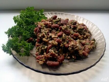 Рецепт красной фасоли с грецкими орехами