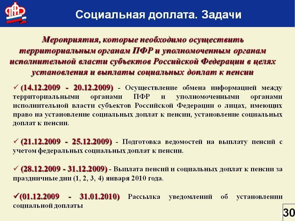 Выплаты доплаты пенсионерам