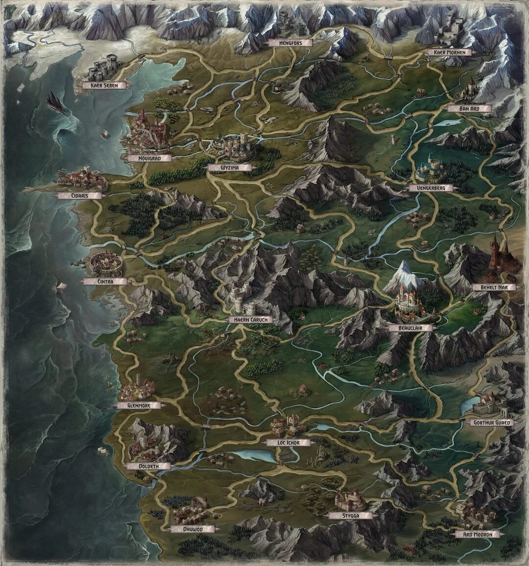 The witcher map. Цинтра ведьмак 3. цинтра на карте. witcher world map.