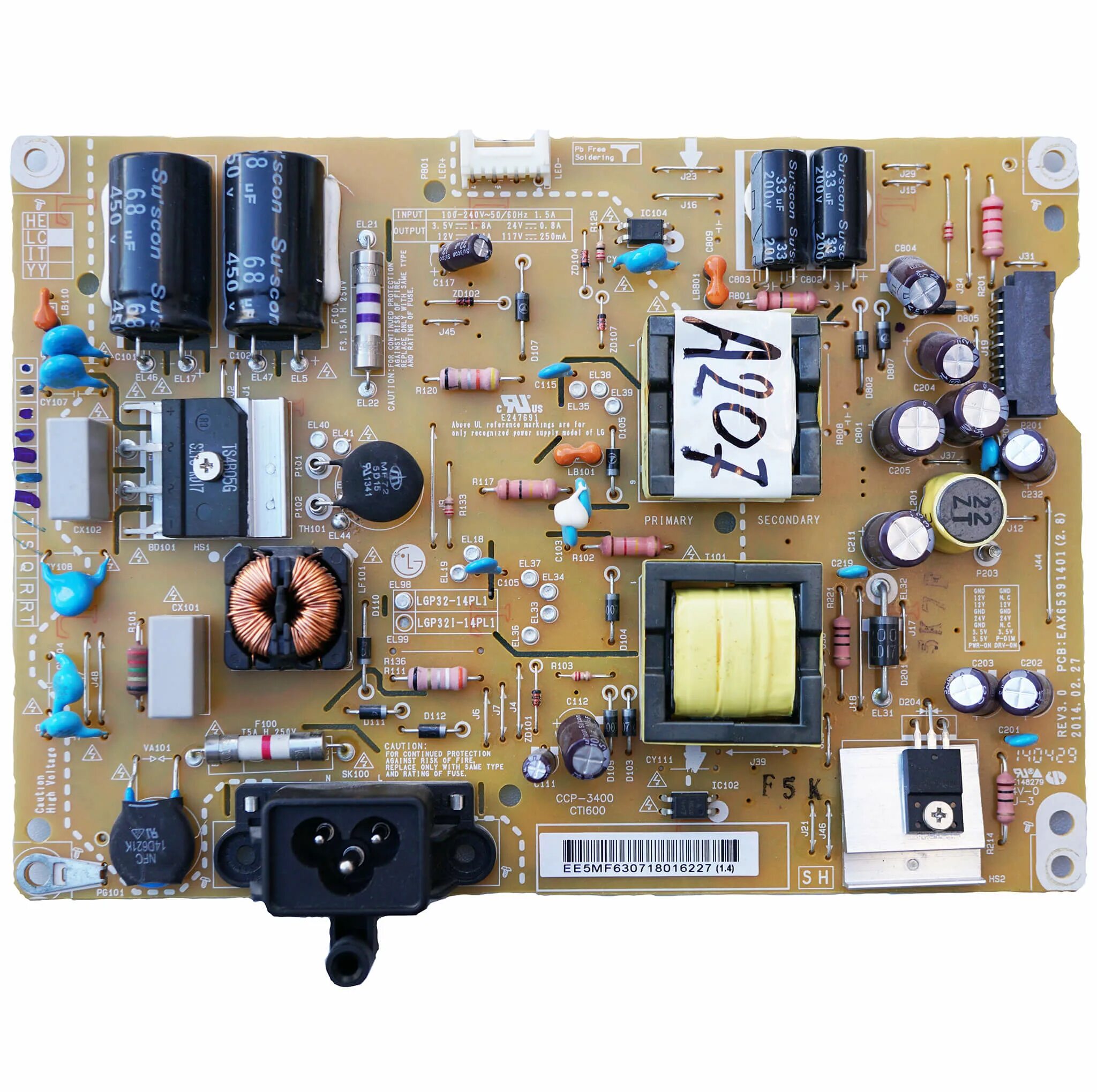 Схема блока питания lgp3942 14pl1 Electro help: EAY62830901 EAX64881301 LGP32 13PL2 LED TV PSU Schematic