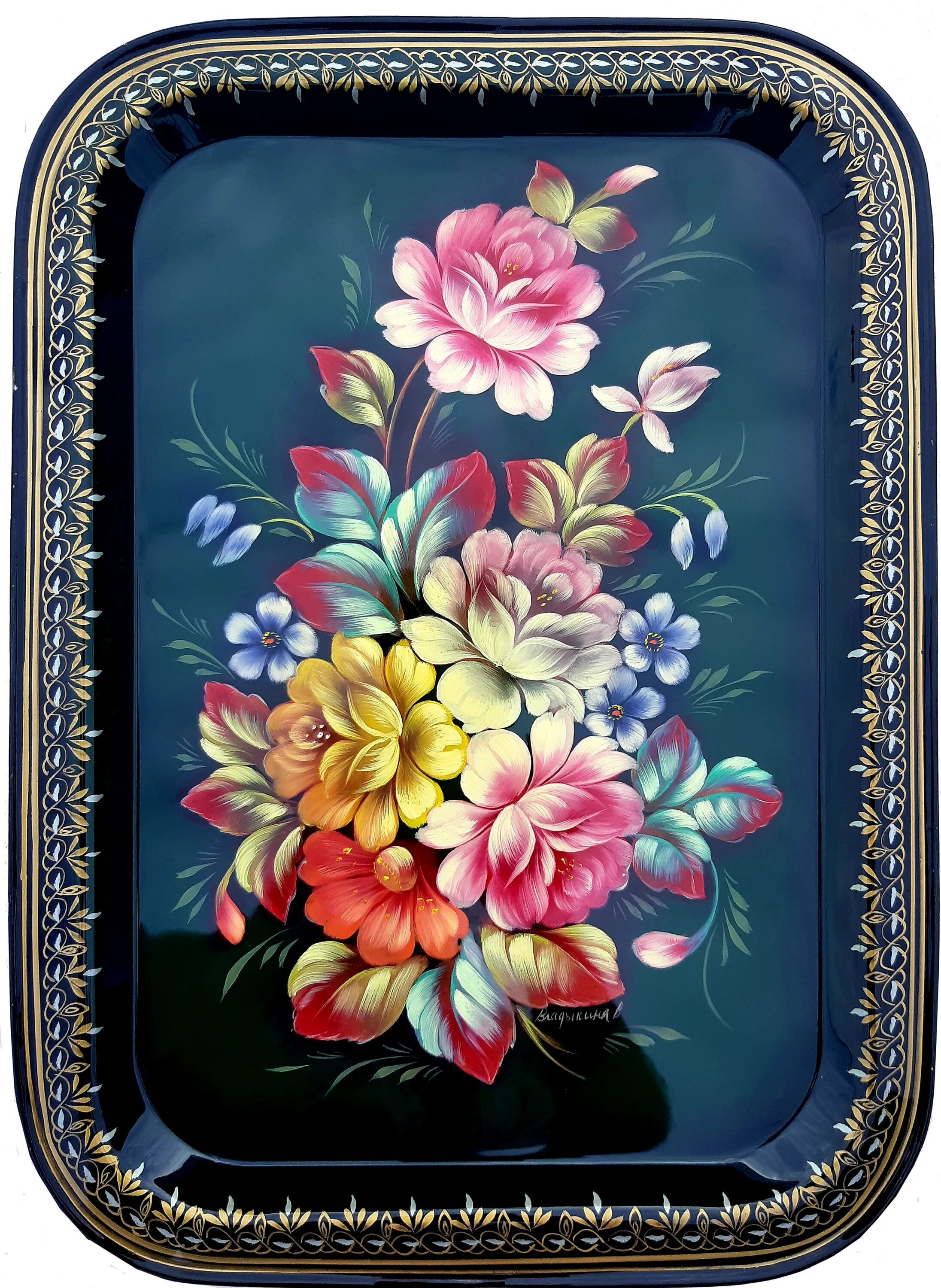 художник расписал 30 подносов