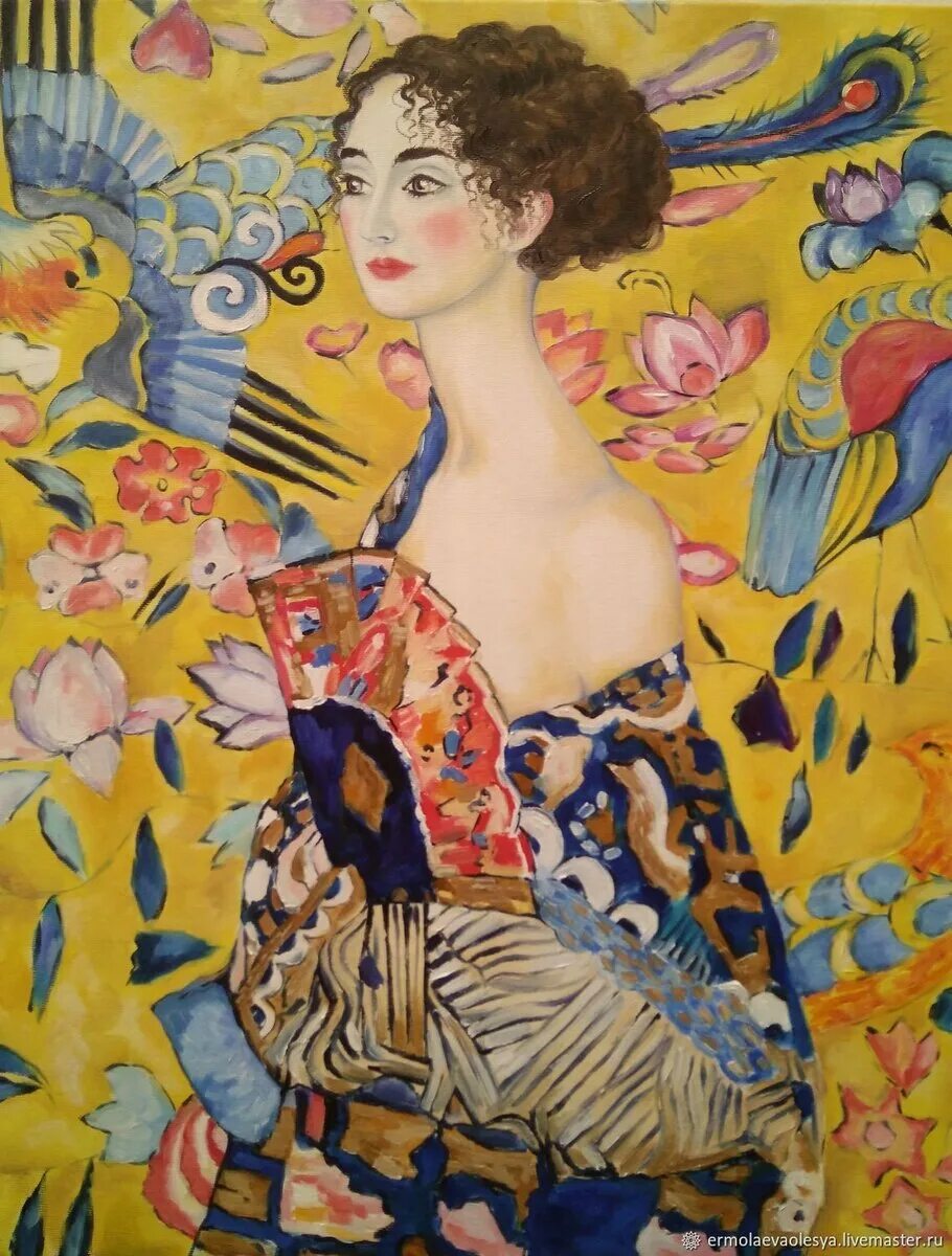 Дама с веером климт. Дама с веером картина климт. Картина густава климта дама с веером. Дама с веером климт. Дама с веером климт.
