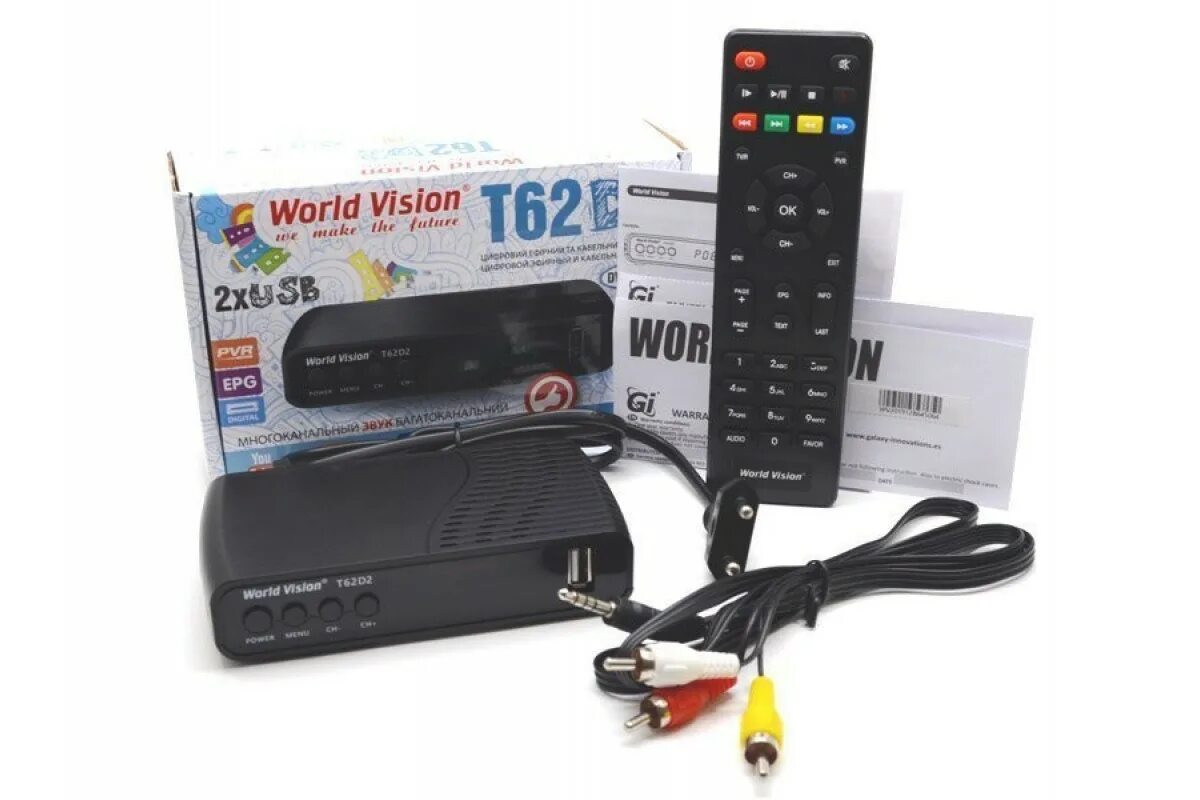 Приставка World Vision t62a. Т2 World Vision t62d. TV-тюнер World Vision t62d. World Vision ресивер t624 d2.