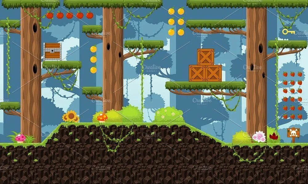 Как создать платформер. 2d platformer. tileset platformer forest. пиксельный платформер. 2d игры.