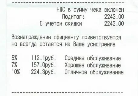 Сколько процентов оставлять чаевые