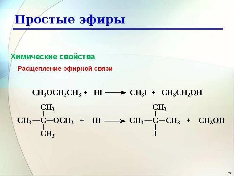 Реакции расщепления простой эфирной связи. Расщепление эфирной связи простые эфиры. Гидролиз простых эфиров.