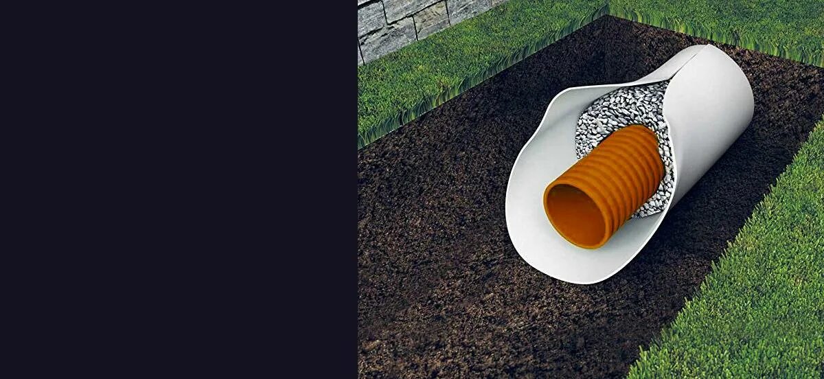 Дренаж фундамента и ливневка. Плантер дренаж. Пристенный дренаж (глубинный отвод). Схема укладки дренажа для трубы с геотекстилем. Дренажная труба с щебнем.