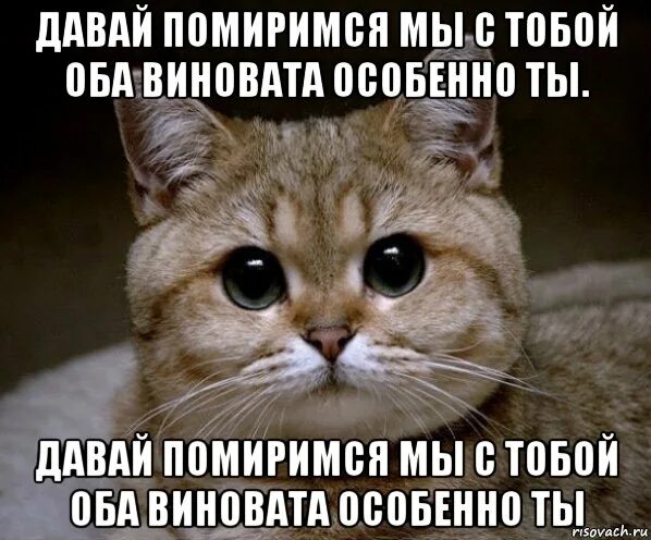 Давай помиримся. Давай мириться. Давай мириться мы оба виноваты особенно ты. Мы с тобой оба виноваты особенно ты. Мирятся как пишется