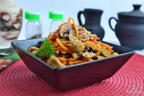Корейский салат с шампиньонами
