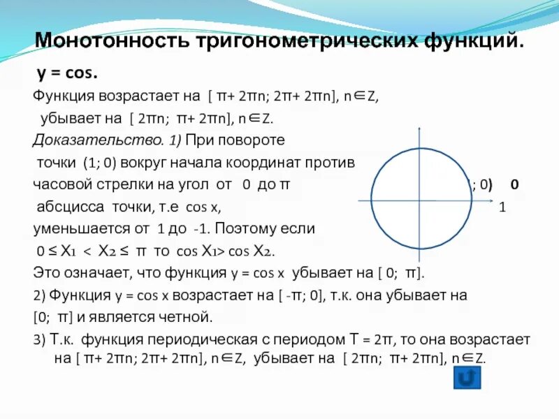 Доказательства тригонометрических функций