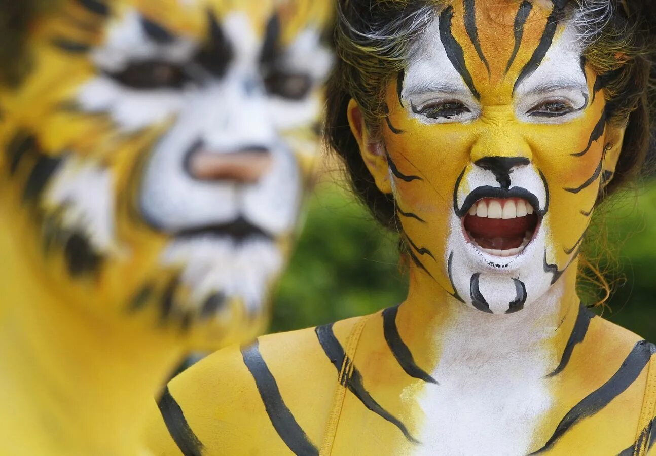 Черный тигр с коричневыми полосками. Tiger body. Бодиарт лев. Звериный бодиарт. Нгандонский тигр.