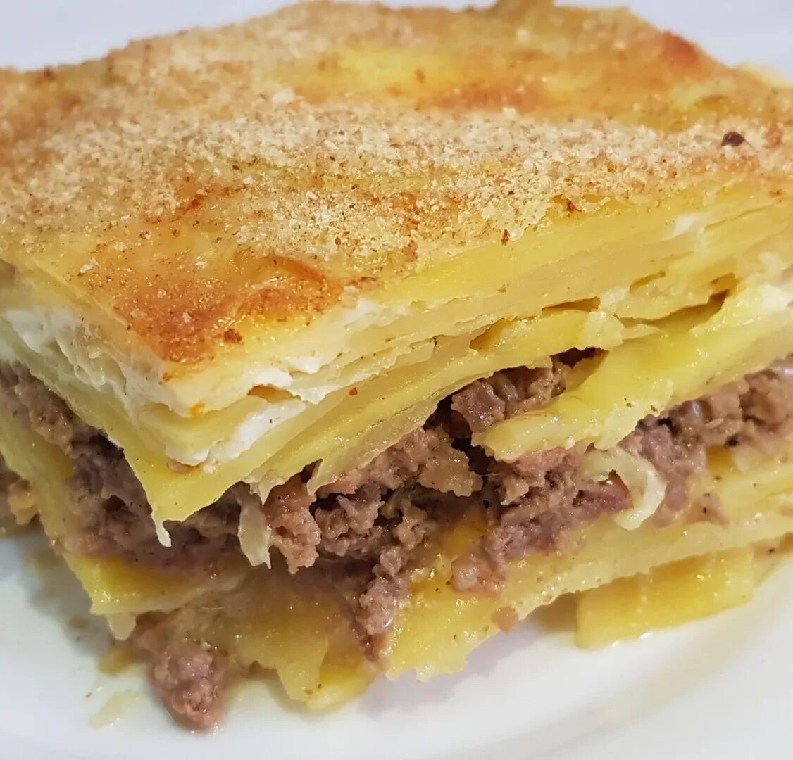 Картофельная запеканка слоями с фаршем
