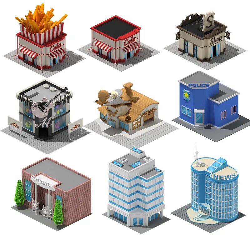 Isometric renders