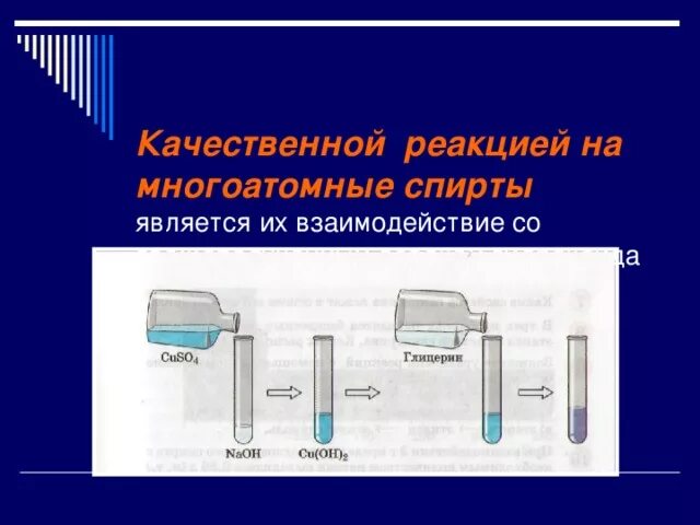 Качественная реакцмэия на много атомные СПИРВ. Rfxtcndtyyfz htfrwbz FF vyjujfnjvyst cgbhns. Реакция многоатомных спиртов с гидроксидом меди 2