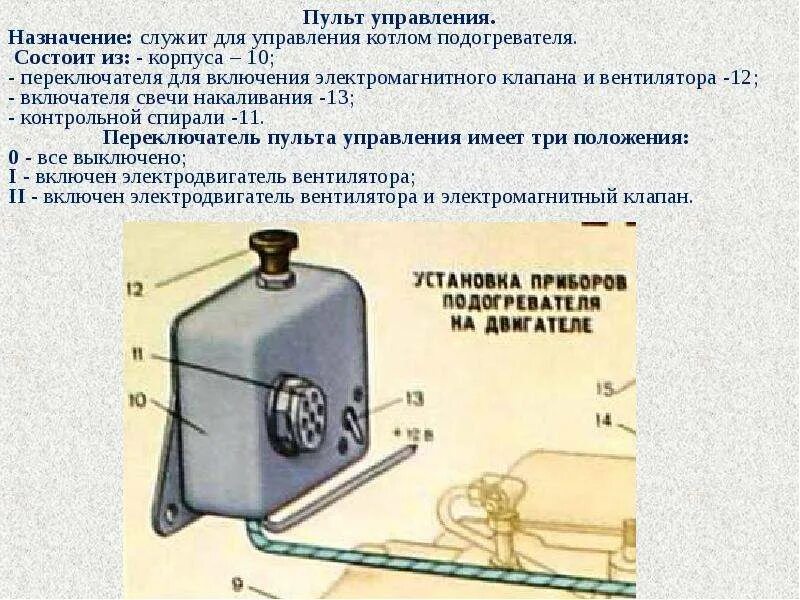 Назначение управления состоит. Какие три положения имеет переключатель предпускового подогревателя. пульт котла подогревателя. клавиша предпускового подогрева двигателя. пульт управления предпусковым подогревателем.