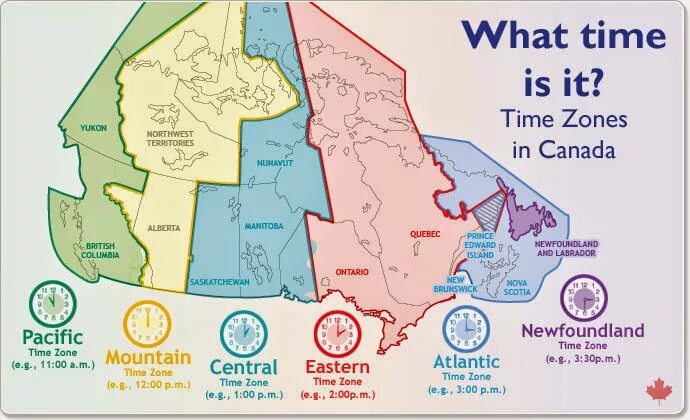 Часы канада время. Временные зоны Канады. Часовые поя са Аканады. Часовые пояса Канады. Часовые пояса Канады на карте.