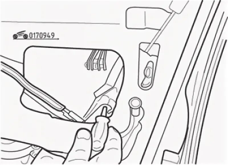 Removal and installation of an upholstery of a forward door (Renault Symbol 1, 1