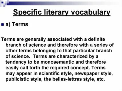 Terms are