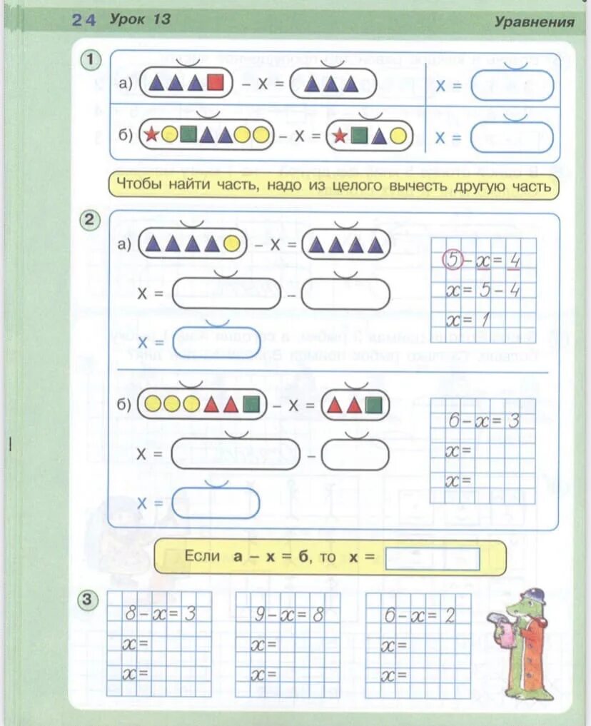 Урок 13 решение. Математика 1 класс Петерсон уравнения. Задачи для 1 класса Петерсон и уравнения по математике. Петерсон 1 класс задачи и уравнения. Уравнения 1 класс Петерсон.