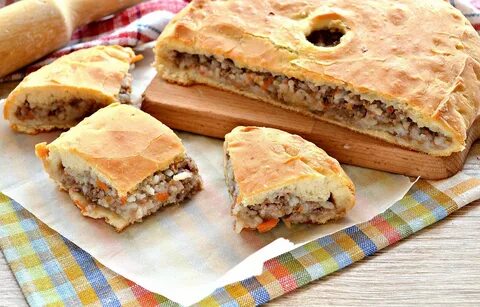 Пирог с мясом в песочном тесте