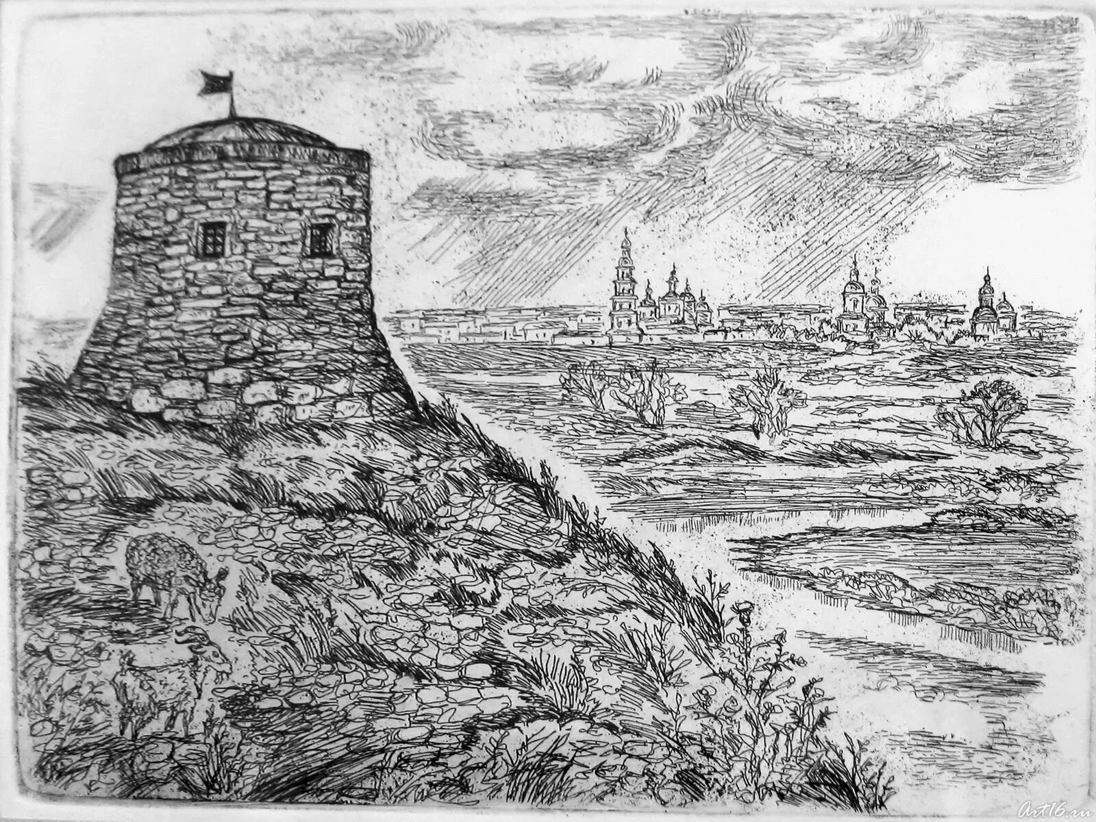 Картины елабуга. Елабуга чертово городище вектор. Елабуга в графике. Елабуга в графике. Елабужское чертово городище.