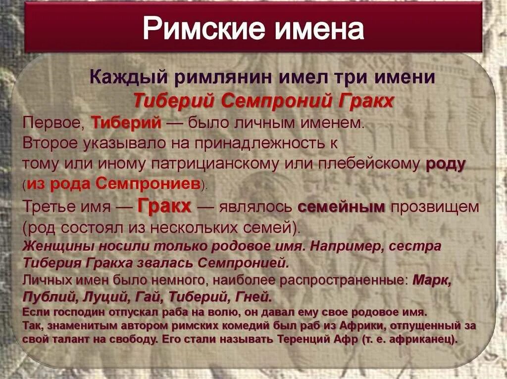 Имена римлян. Сообщение о римских именах. Римские имена. Древнеримские имена. Римские имена и их значения