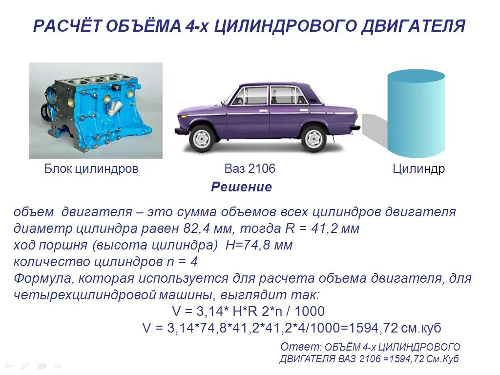 1 см 3 рабочего объема двигателя