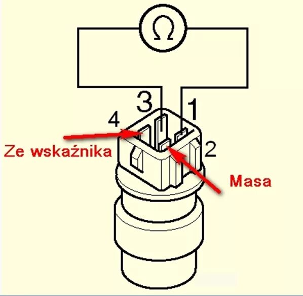 Распиновка т4. Разъём 4 контактный датчика температуры Пассат б3. Гольф 4 схема подключения датчика температуры охлаждающей жидкости. Схема подключения датчика температуры охлаждающей жидкости гольф 3. Разъём ДТОЖ гольф 3 1.8.