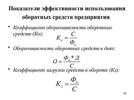 Эффективность оборотных средств характеризует