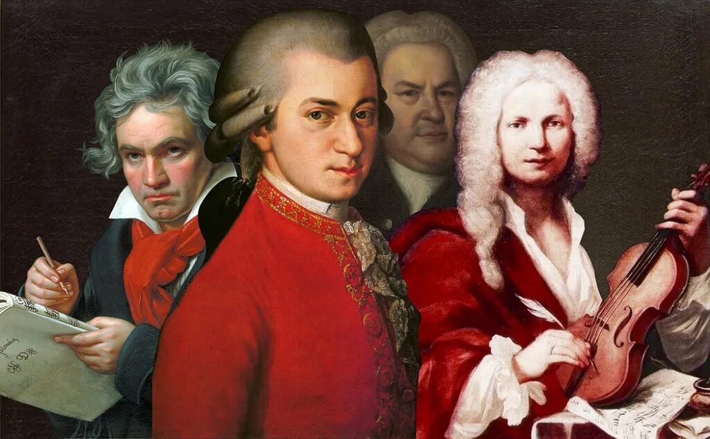 Великие произведения музыки. Моцарт, Бетховен, Шопен, Бах, Чайковский. Бах Моцарт Бетховен Чайковский. Бах Моцарт Бетховен Вивальди. Композиторы 19 века Моцарт.