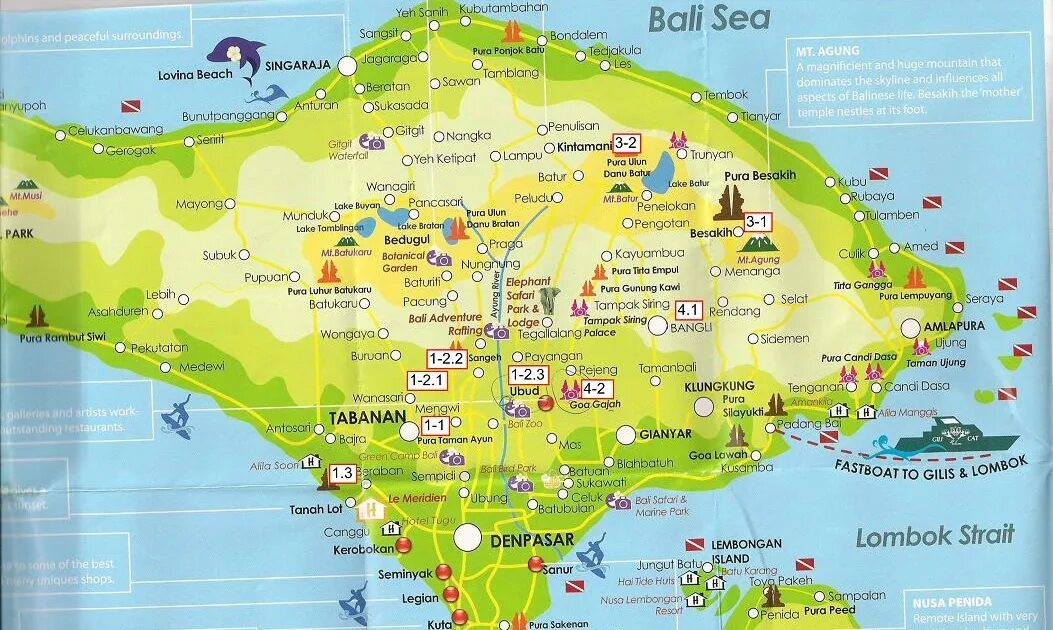 Карта острова Бали с достопримечательностями. Карта острова Бали с районами. Остров Бали карта по районам. Районы Бали на карте. Бали остров где находится какая