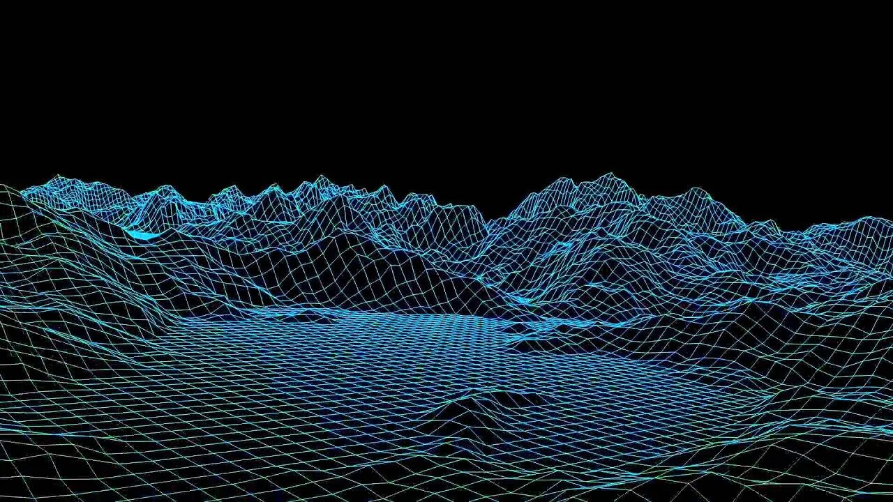 Graphic 4. Трехмерная сетка. Трехмерный фон. Цифровая волна. Компьютерная Графика.