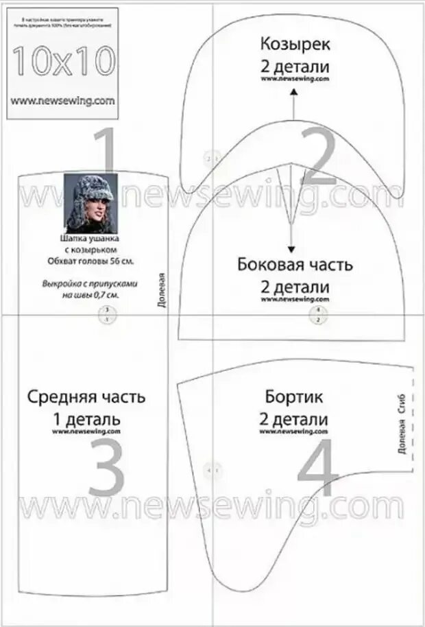 Как сшить женскую шапку ушанку из меха