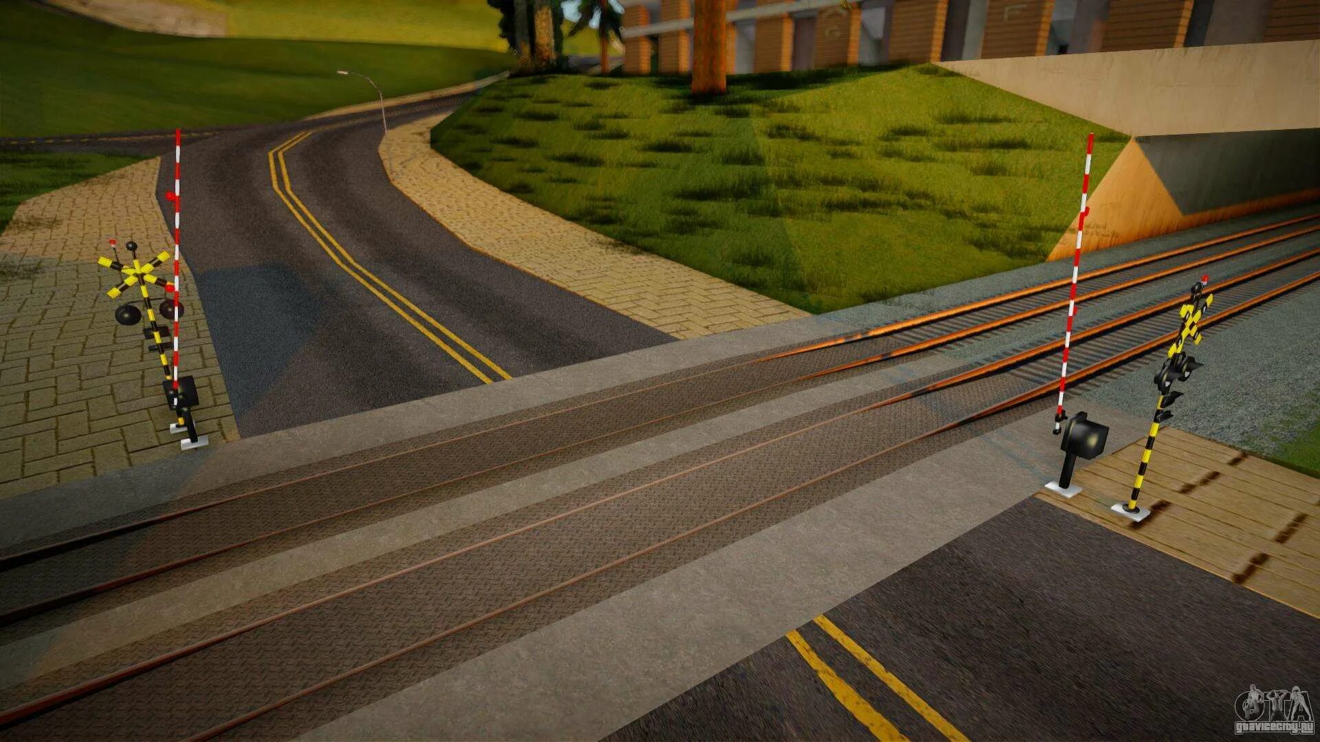 Мод railroad. Шлагбаум. гта сан. гта 5 мод на гонки. gta sa mod crossing.