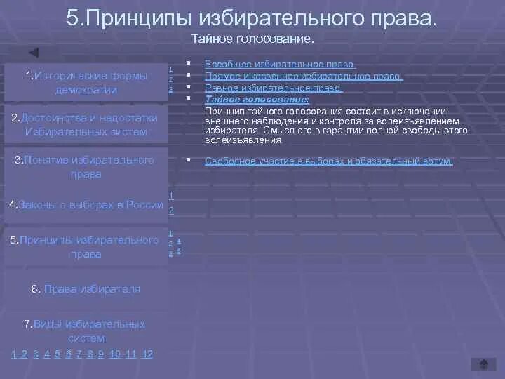 Принципы голосования. Гарантии Тайного голосования. Принципы избирательно в тайном голосовании