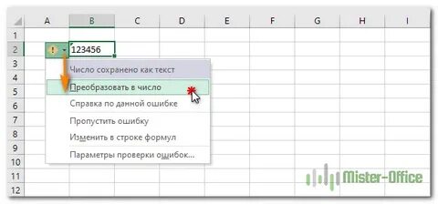 Преобразовать в число весь столбец