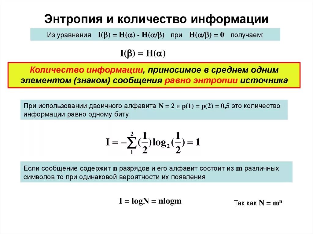 Как определить энтропию системы. Энтропия системы формула Информатика. Формула количества информации через энтропию. Формула энтропии источника информации. Информация мера неопределенности